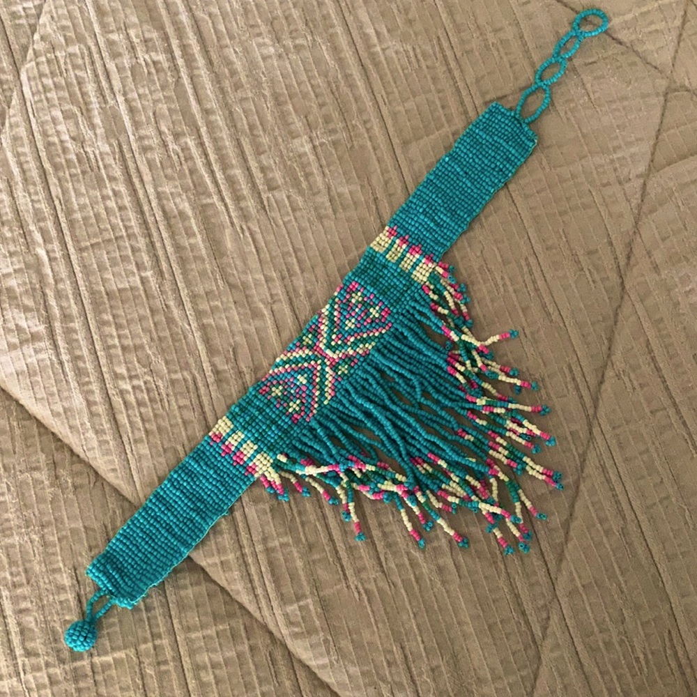 Hand Beaded Collar Choker Necklace